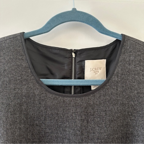 J Crew Suiting Gray Herringbone Sleeveless Sheath Dress Women’s Size 6 Career - Picture 13 of 17